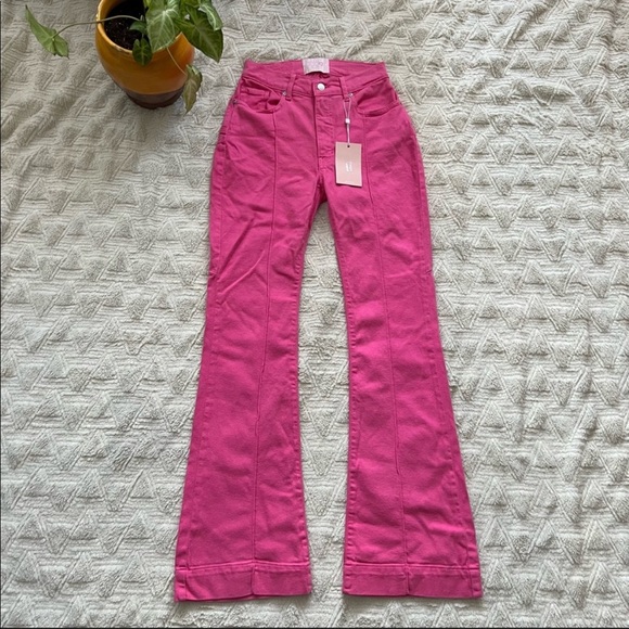 REVICE Pants & Jumpsuits Revice Pink Flare Jeans Poshmark